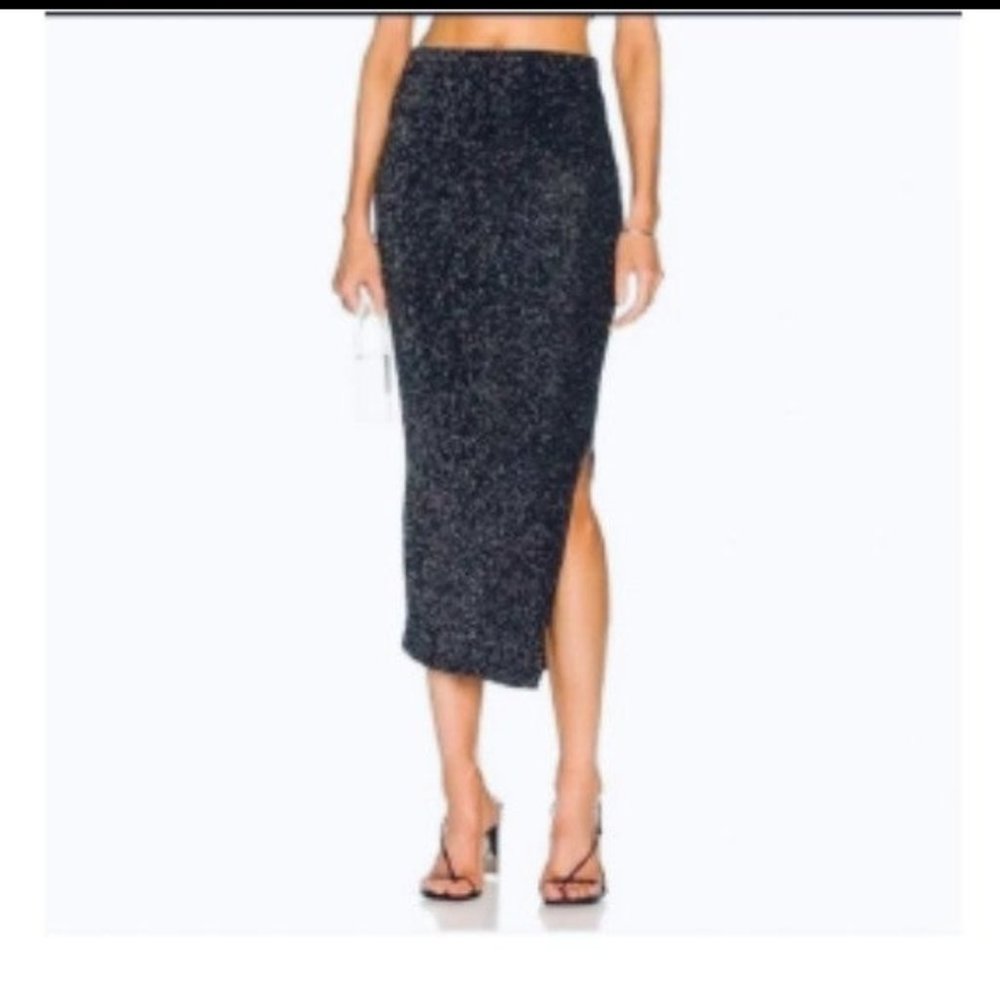 House of Harlow 1960s shimmery brown knit midi skirt in size M
